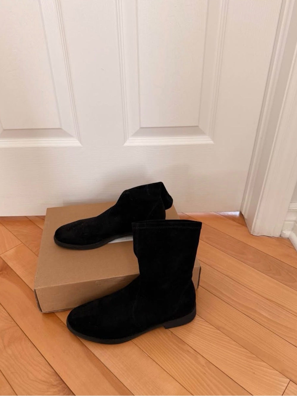 Women’s Black Suede Ankle Boots - Classic Minimalist Style